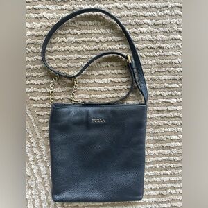 Furla crossbody black leather purse